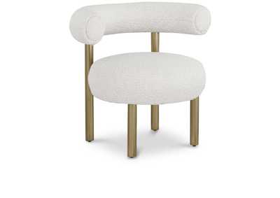 Bordeaux Cream Boucle Fabric Accent Chair