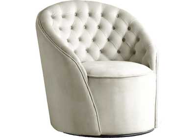 Alessio Cream Velvet Accent Chair