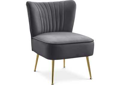 Image for Twin Grey Velvet Accent Chair