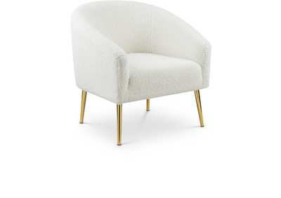 Barlow White Faux Sheepskin Fur Accent Chair