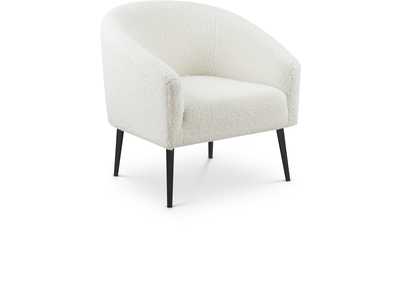 Barlow White Faux Sheepskin Fur Accent Chair