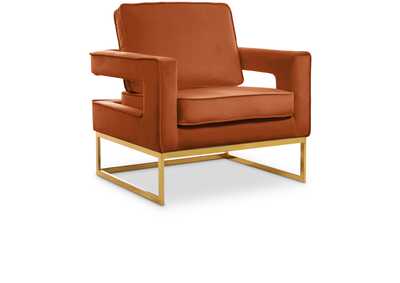 Noah Cognac Velvet Accent Chair