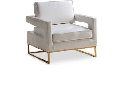 Amelia White Faux Leather Accent Chair