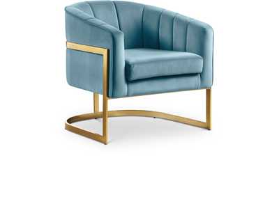 Carter Aqua Velvet Accent Chair