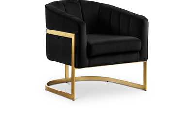 Carter Black Velvet Accent Chair