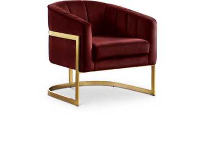 Image for Carter Burgundy Velvet Accent Chair