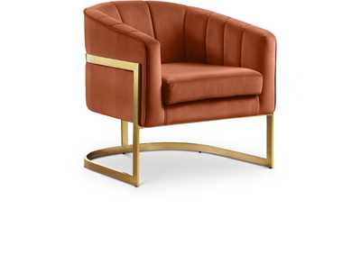 Carter Cognac Velvet Accent Chair