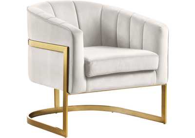 Carter Cream Velvet Accent Chair