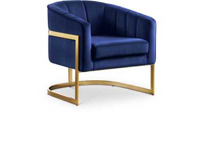 Carter Navy Velvet Accent Chair