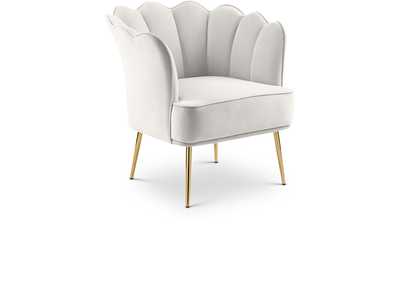 Jester Cream Velvet Accent Chair