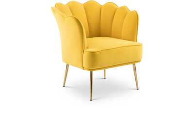 Jester Yellow Velvet Accent Chair