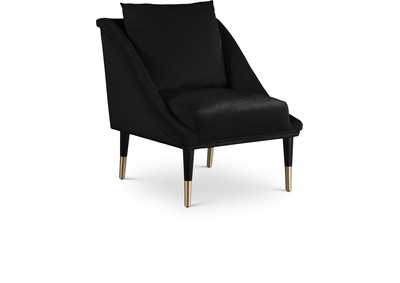 Elegante Black Velvet Accent Chair