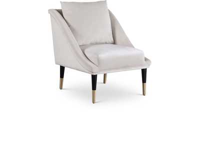 Elegante Cream Velvet Accent Chair