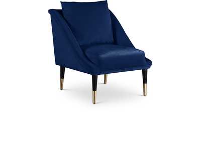 Image for Elegante Navy Velvet Accent Chair