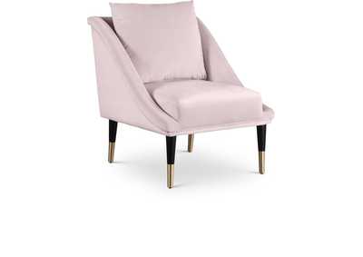 Elegante Pink Velvet Accent Chair