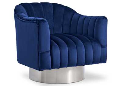 Farrah Navy Velvet Accent Chair