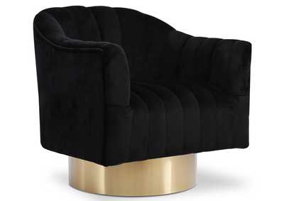 Farrah Black Velvet Accent Chair