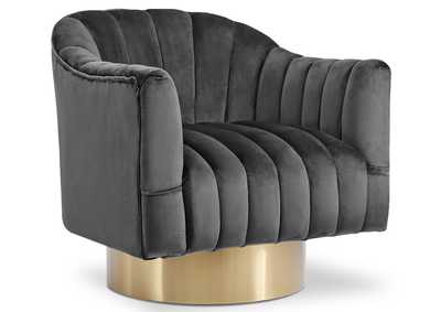 Farrah Grey Velvet Accent Chair