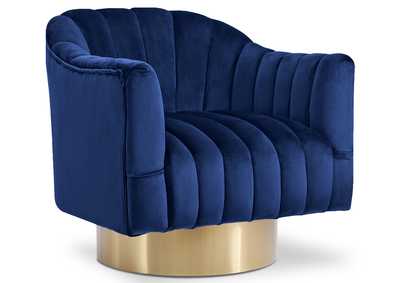 Farrah Navy Velvet Accent Chair