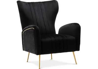 Image for Opera Black Velvet Accent Chair