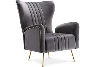 Opera Grey Velvet Accent Chair