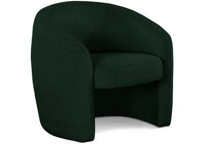 Acadia Green Boucle Fabric Accent Chair