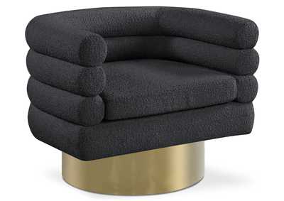 Tessa Black Boucle Fabric Accent Chair