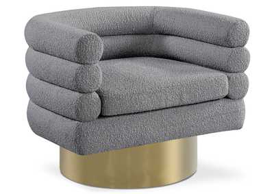 Tessa Grey Boucle Fabric Accent Chair