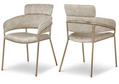 Image for Yara Stone Velvet Dining Chair Set of 2