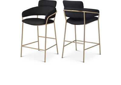 Image for Yara Black Velvet Counter Stool