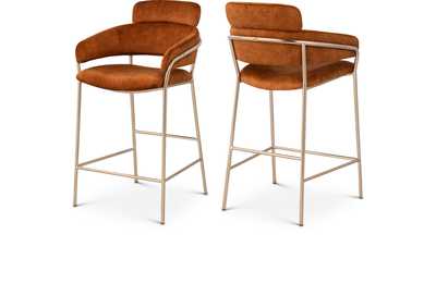 Image for Yara Cognac Velvet Counter Stool