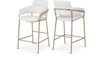 Image for Yara Cream Faux Leather Counter Stool