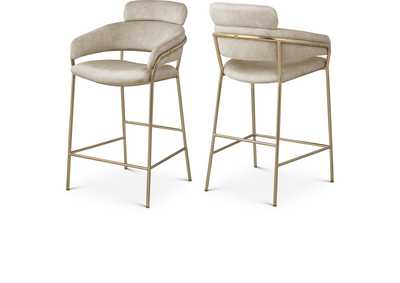 Yara Stone Velvet Counter Stool