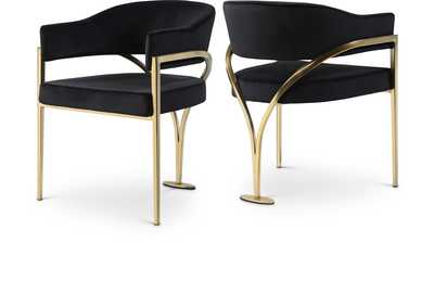 Image for Madelyn Black Velvet Dining Chair Set of 2