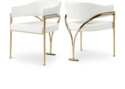 Image for Madelyn Cream Faux Leather Dining Chair Set of 2