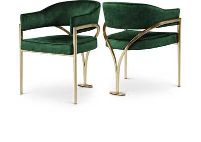 Image for Madelyn Green Velvet Dining Chair Set of 2