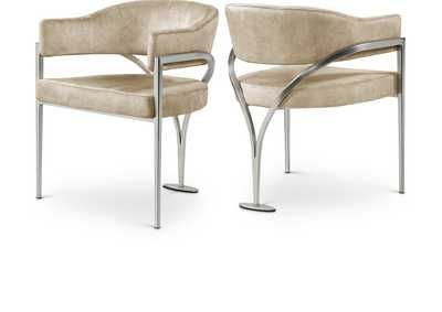 Image for Madelyn Beige Velvet Dining Chair Set of 2