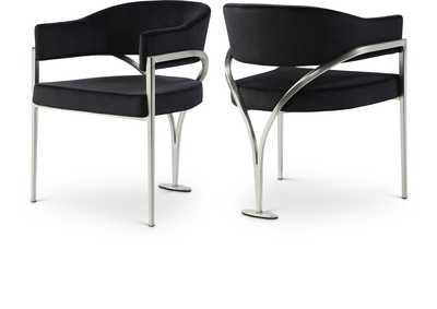 Madelyn Black Velvet Dining Chair Set of 2