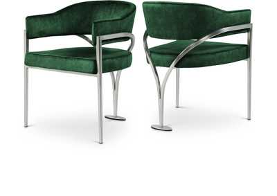 Madelyn Green Velvet Dining Chair Set of 2