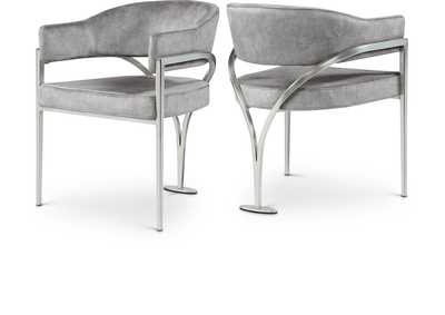 Image for Madelyn Grey Velvet Dining Chair Set of 2