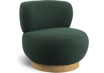 Calais Green Boucle Fabric Accent Chair