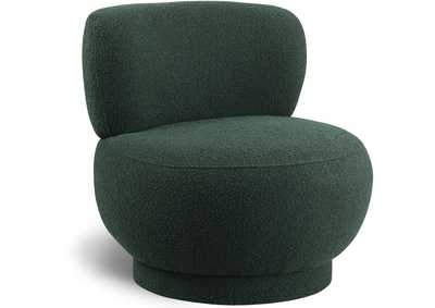 Calais Green Boucle Fabric Accent Chair