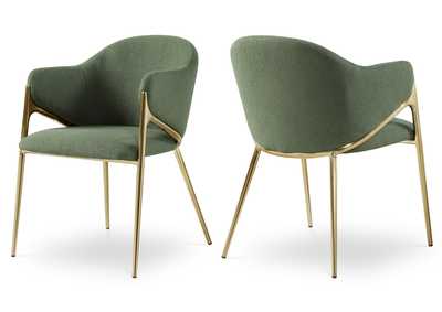 Image for Nial Green Boucle Fabric Dining Chair Set of 2