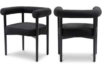 Hyatt Black Boucle Fabric Dining Chair