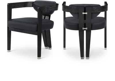 Carlyle Black Faux Leather Dining Chair