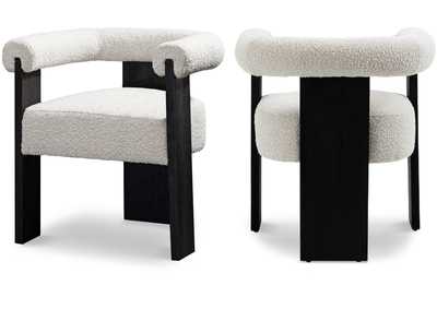 Image for Barrel Cream Boucle Fabric Dining Chair