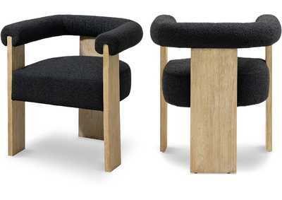 Image for Barrel Black Boucle Fabric Dining Chair