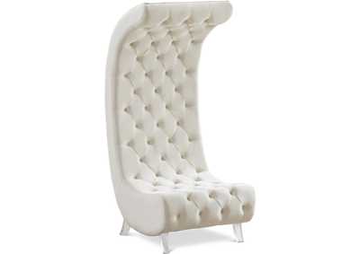 Crescent Cream Velvet Accent Chair