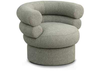 Image for Valentina Green Linen Textured Fabric Accent Swivel Chair