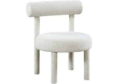 Parlor Cream Boucle Fabric Accent Chair